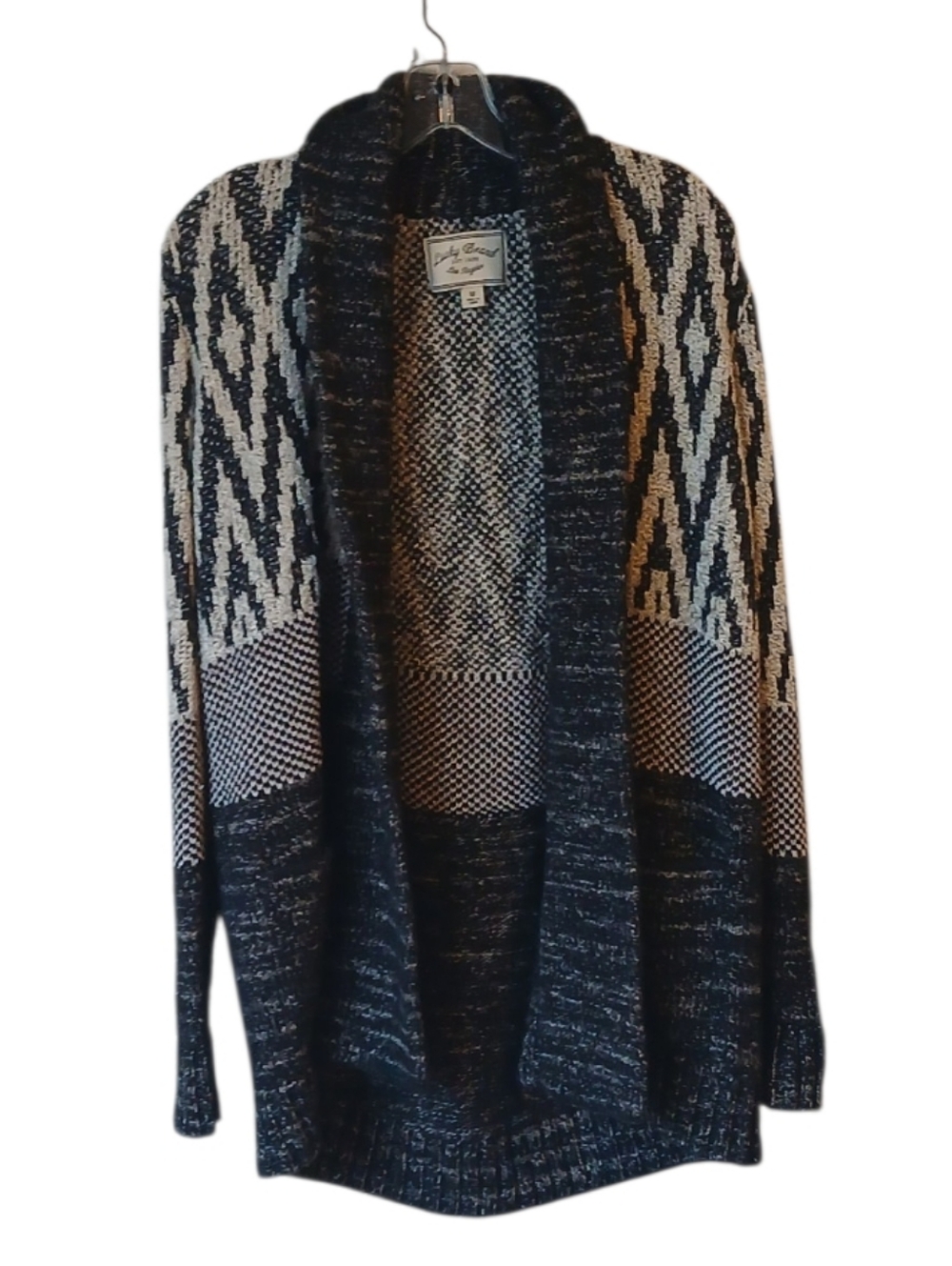 Luck Brand Open-Front Stargazer Geometric Cardigan Sweater Size Medium - Picture 2 of 6